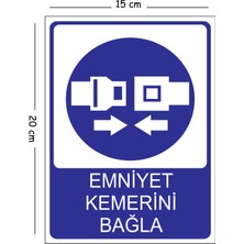 Mayeka Metal Emniyet Kemerini Bağla 15X20 cm Uyarı Iş Güvenliği Levhası