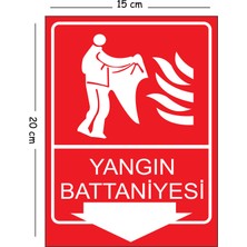 Mayeka Metal Yangın Battaniyesi 15X20 cm Uyarı Iş Güvenliği Levhası