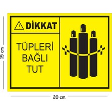 Mayeka Metal Dikkat Tüpleri Bağlı Tut 15X20 cm Uyarı Iş Güvenliği Levhası