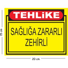 Mayeka Metal Tehlike Sağlığa Zararlı Zehirli 15X20 cm Uyarı Iş Güvenliği Levhası