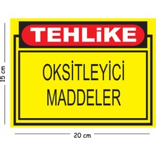 Mayeka Metal Tehlike Oksitleyici Maddeler 15X20 cm Uyarı Iş Güvenliği Levhası
