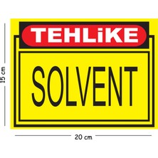 Mayeka Metal Tehlike Solvent 15X20 cm Uyarı Iş Güvenliği Levhası