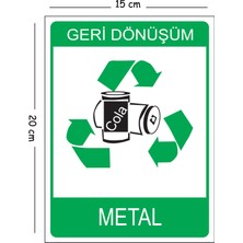 Mayeka Metal Geri Dönüşüm Metal 15X20 cm Uyarı Iş Güvenliği Levhası