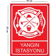 Mayeka Metal Yangın Istasyonu 15X20 cm Uyarı Iş Güvenliği Levhası