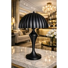 Lampada Umbrella Siyah Kaplama Metal Abajur Lüks Serie'e One