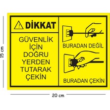 Mayeka Metal Dikkat Güvenlik Için Doğru Yerden Tutarak Çekin 15X20 cm Uyarı Iş Güvenliği Levhası