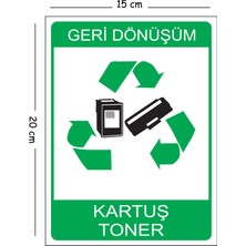 Mayeka Metal Geri Dönüşüm Kartuş Toner 15X20 cm Uyarı Iş Güvenliği Levhası