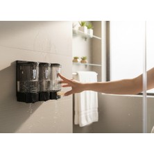 Palex Shopycino Mini Sıvı Sabun Dispenseri Üçlü 250*3 cc Şeffaf Füme 3564-F