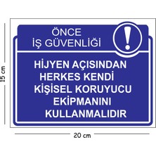 Mayeka Metal Hijyen Açısından Herkes Kendi Kişisel Koruyucu Ekipmanını Kullanmalıdır 15X20 cm Uyarı Iş Güv