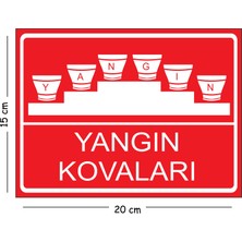 Mayeka Metal Yangın Kovaları 15X20 cm Uyarı Iş Güvenliği Levhası