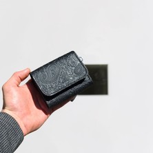 MAT DERİ Kadın Cüzdanı Şal Desenli Hakiki Deri Bilek Askılı Bozuk Para Bölmeli Küçük Boy Cüzdan Anneler Günü Hediye
