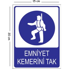 Mayeka Metal Emniyet Kemerini Tak 15X20 cm Uyarı Iş Güvenliği Levhası