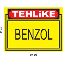 Mayeka Metal Tehlike Benzol 15X20 cm Uyarı Iş Güvenliği Levhası