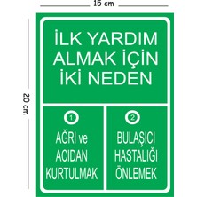 Mayeka Metal Ilk Yardım Almak Için Iki Neden 15X20 cm Uyarı Iş Güvenliği Levhası