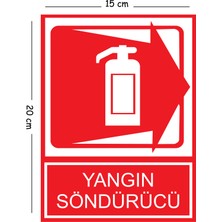 Mayeka Metal Yangın Söndürücü Sağ 15X20 cm Uyarı Iş Güvenliği Levhası