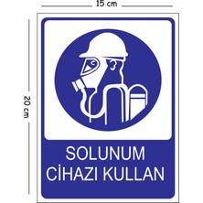 Mayeka Metal Solunum Cihazı Kullan 15X20 cm Uyarı Iş Güvenliği Levhası
