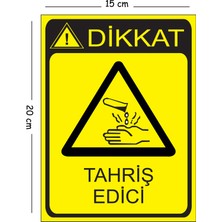 Mayeka Metal Dikkat Tahriş Edici 15X20 cm Uyarı Iş Güvenliği Levhası