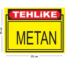 Mayeka Metal Tehlike Metan 15X20 cm Uyarı Iş Güvenliği Levhası