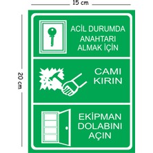 Mayeka Metal Acil Durumda Anahtarı Almak Için Camı Kırın Ekipman Dolabını Açın 15X20 cm Uyarı Iş Güvenliği