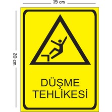 Mayeka Metal Düşme Tehlikesi 15X20 cm Uyarı Iş Güvenliği Levhası