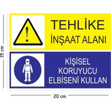 Mayeka Metal Tehlike Inşaat Alanı Kişisel Koruyucu Elbiseni Kullan 15X20 cm Uyarı Iş Güvenliği Levhası