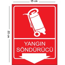 Mayeka Metal Yangın Söndürücü 3 15X20 cm Uyarı Iş Güvenliği Levhası