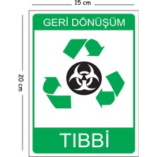 Mayeka Metal Geri Dönüşüm Tıbbi 15X20 cm Uyarı Iş Güvenliği Levhası