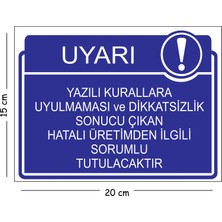Mayeka Metal Yazılı Kurallara Uyulmaması ve Dikkatsizlik Sonucu Çıkan Hatalı Üretimden Ilgili 15X20 cm