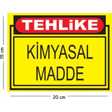 Mayeka Metal Tehlike Kimyasal Madde 15X20 cm Uyarı Iş Güvenliği Levhası