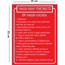 Mayeka Metal Yangın Ihbar Yönetmeliği 15X20 cm Uyarı Iş Güvenliği Levhası