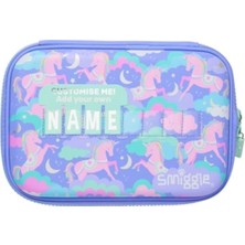 Smiggle Flyn Sert Kapaklı Kalemlik – Mor (Hardtop Id Pencil Case) / Dayanıklı Okul Kalem Kutusu