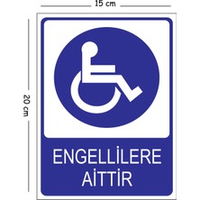 Mayeka Metal Engellilere Aittir 15X20 cm Uyarı Iş Güvenliği Levhası
