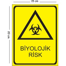 Mayeka Metal Biyolojik Risk 15X20 cm Uyarı Iş Güvenliği Levhası