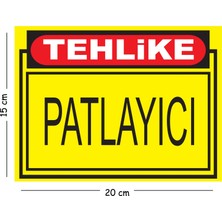 Mayeka Metal Tehlike Patlayıcı 15X20 cm Uyarı Iş Güvenliği Levhası