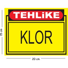 Mayeka Metal Tehlike Klor 15X20 cm Uyarı Iş Güvenliği Levhası