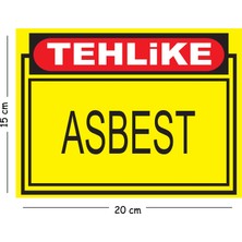 Mayeka Metal Tehlike Asbest 15X20 cm Uyarı Iş Güvenliği Levhası