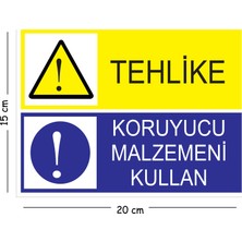 Mayeka Metal Tehlike Koruyucu Malzemeni Kullan 15X20 cm Uyarı Iş Güvenliği Levhası
