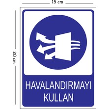 Mayeka Metal Havalandırmayı Kullan 15X20 cm Uyarı Iş Güvenliği Levhası