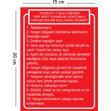 Mayeka Metal Ts En 671-1 Sulu Sistem Yarı Sert Yuvarlak Hortumlı Yangın Dolabı Kullanma Talimatı 15X20 cm