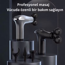 N&M Store 4 Başlıklı Şarjlı Masaj Tabancası Fizyoterapi Etkili Kas Gevşetici Bel Boyun Masaj Aleti