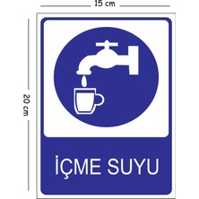 Mayeka Metal Içme Suyu 15X20 cm Uyarı Iş Güvenliği Levhası