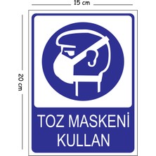 Mayeka Metal Toz Maskeni Kullan 15X20 cm Uyarı Iş Güvenliği Levhası