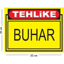 Mayeka Metal Tehlike Buhar 15X20 cm Uyarı Iş Güvenliği Levhası