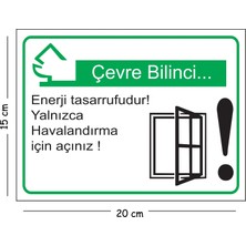 Mayeka Metal Çevre Bilinci Enerji Tasarrufudur Yalnızca Havalandırma Için Açınız 15X20 cm Uyarı Iş Güvenli