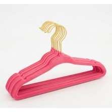 My Balli Store 10 Adet Pembe Çocuk Kadife Askı Seti 28X18CM