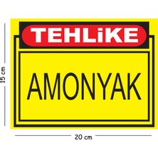 Mayeka Metal Tehlike Amonyak 15X20 cm Uyarı Iş Güvenliği Levhası