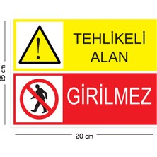 Mayeka Metal Tehlikeli Alan Girilmez 15X20 cm Uyarı Iş Güvenliği Levhası