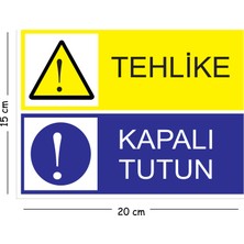 Mayeka Metal Tehlike Kapalı Tutun 15X20 cm Uyarı Iş Güvenliği Levhası