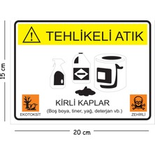 Mayeka Metal Tehlikeli Atık Kirli Kaplar 15X20 cm Uyarı Iş Güvenliği Levhası