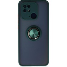 Selfbuysell Xiaomi Redmi 10C Kılıf Montreal Yüzüklü Silikon Kapak - Yeşil